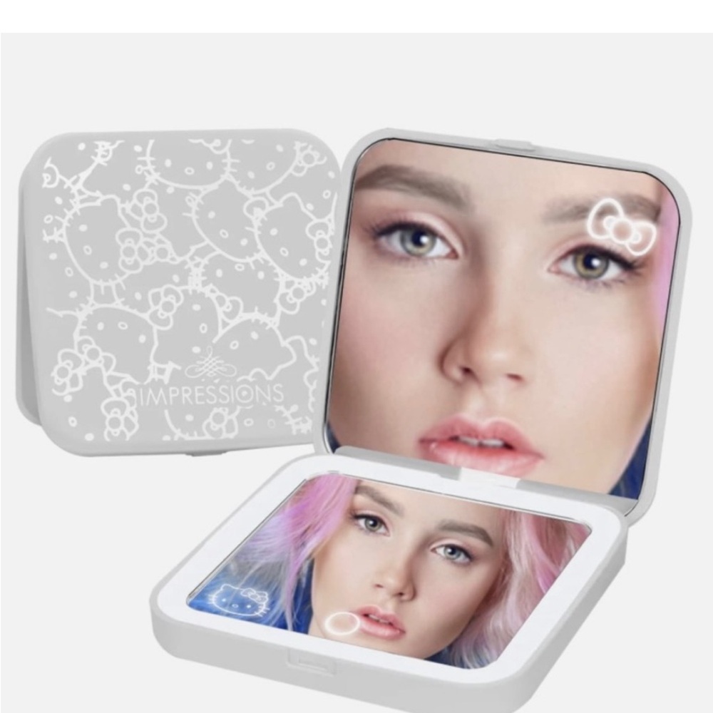 Impressions White Compact Mirror